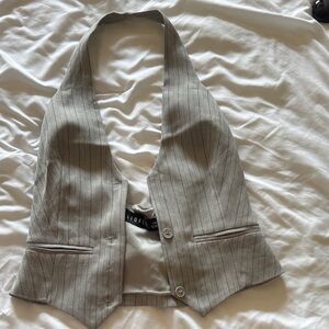 Lioness Gray Pinstriped Vest